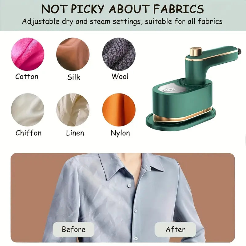 Portable Mini Garment Steamer & Iron | Dual-Function Travel Iron